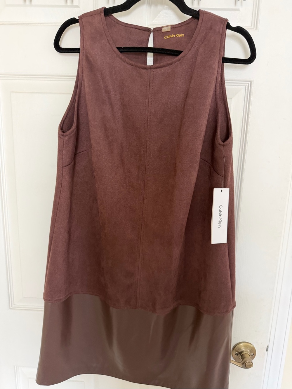 Calvin Klein Deep Plum Sleeveless Shift Dress